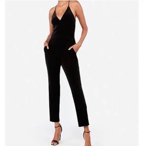 Express black velvet jumpsuit